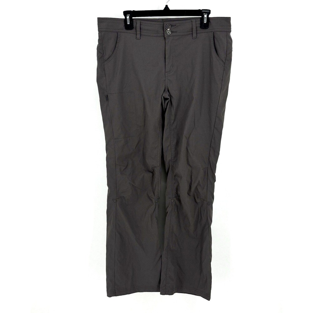 Prana Halle Convertible Pants 12 Gray Hiking Stretchy Pockets Capris Outdoors - Picture 2 of 15
